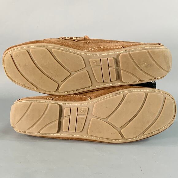 GINO ROSSI Size 10 Brown Contrast Stitch Suede Moccasin Loafers main image 3